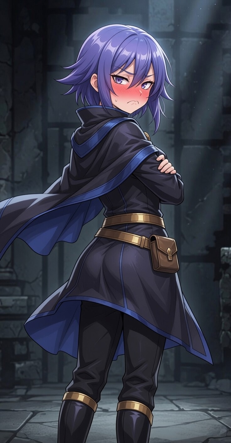 Koisuru Maō — Demon Lord blushing, looking back over her shoulder