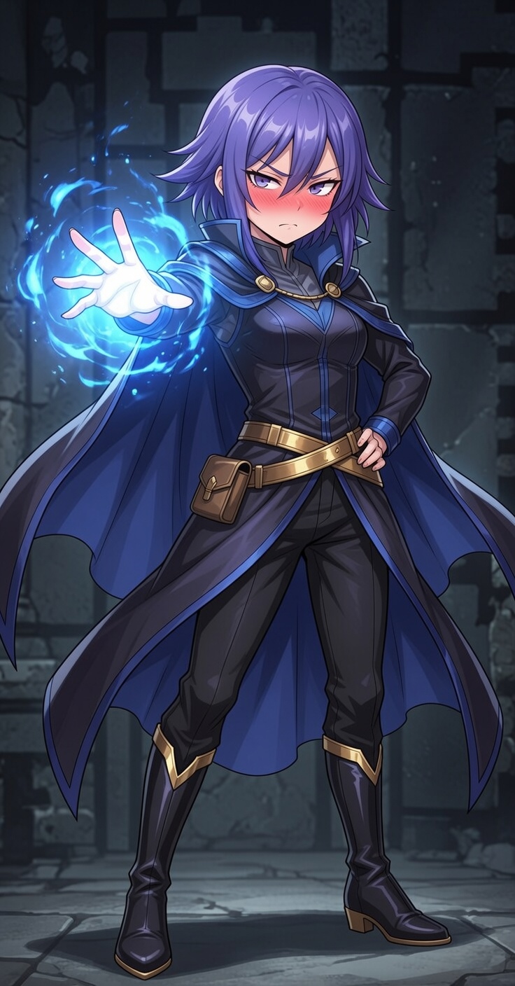 Koisuru Maō — Demon Lord casting blue flame magic